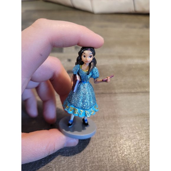 School girl glitter blue dress Disney toy figure - Picture 2 of 6